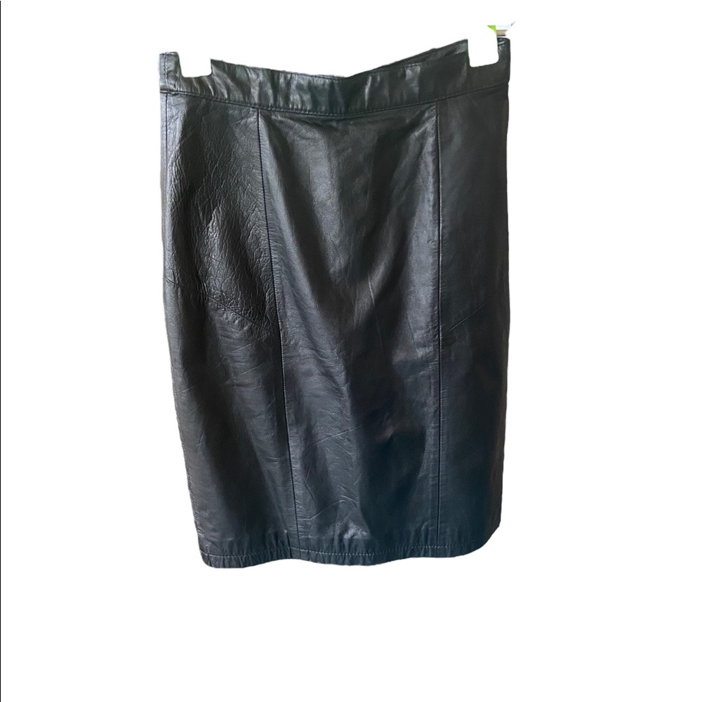 Black Tango Leather Pencil skirt